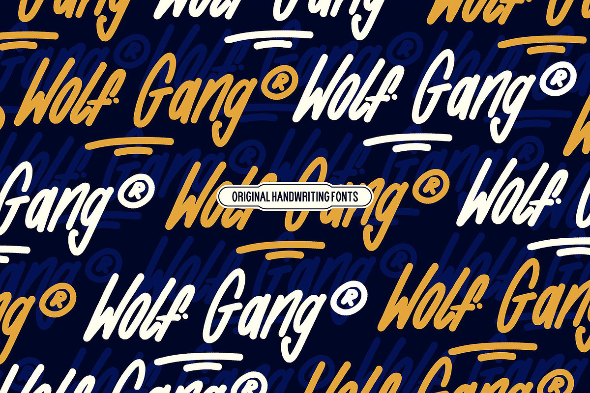 Wolf Gang - Vintage Typeface, a Script Font by Fateh.Lab (Photo 11 of 15)