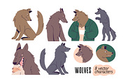 Wolf, wild forest animals set, an Animal Illustration by Good Studio (Thumbnail 1 of 8)