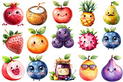 Cute Fruit Clipart PNG, an Illustration by SinaCreation (Thumbnail 2 of 5)