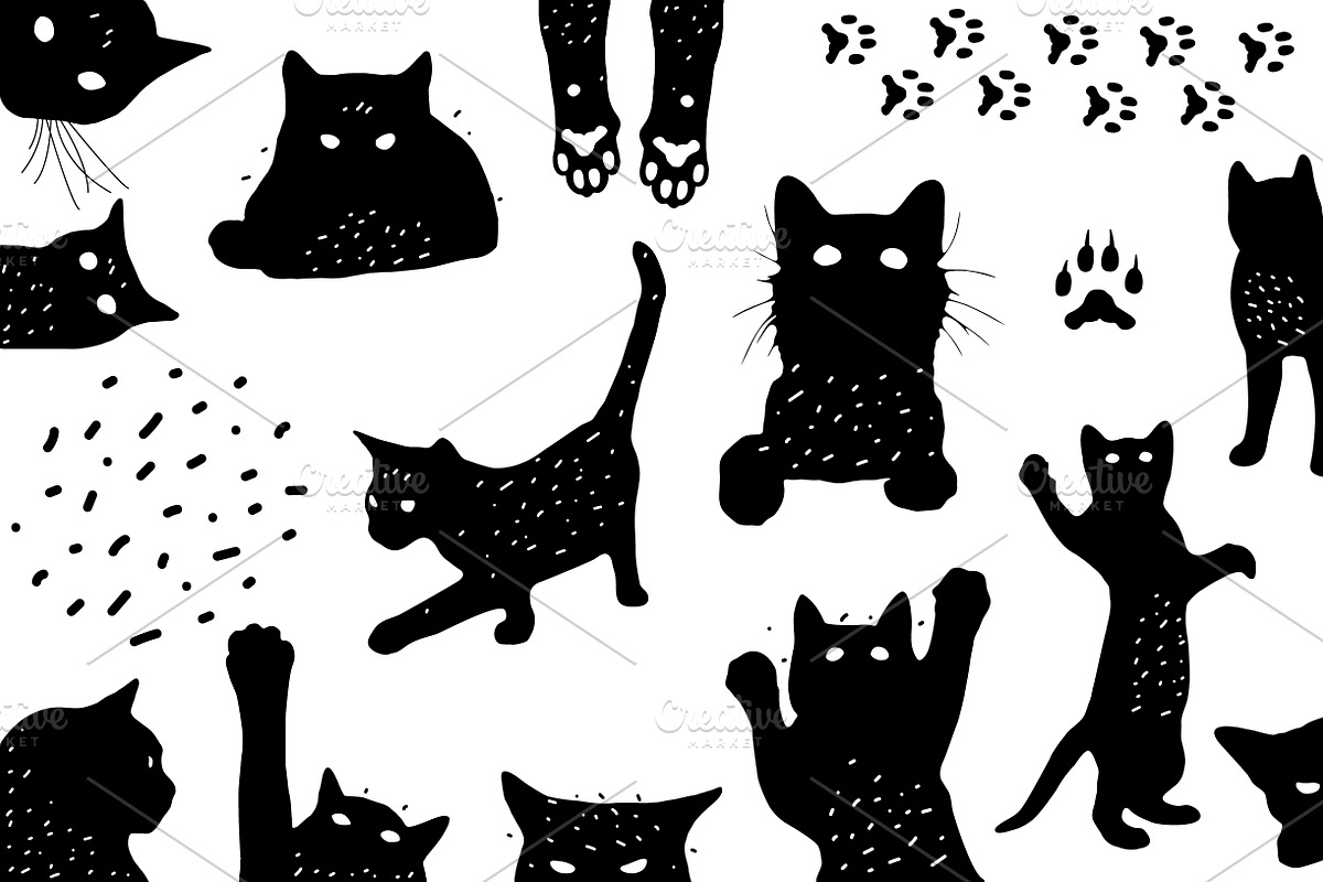 Cat svg, Funny Cats Vector Cut Files, an Animal Illustration by Watercolor_Vector Graphic (Photo 2 of 25)