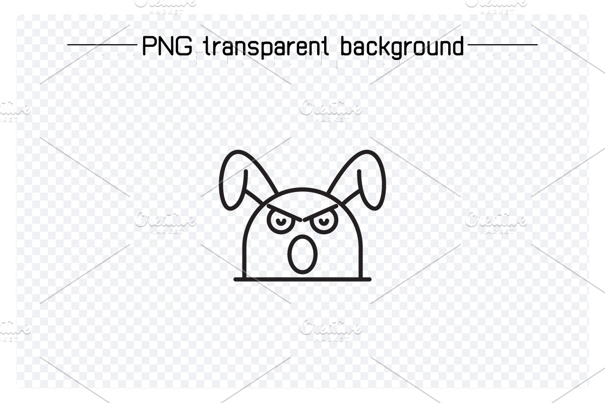 Yawning and Amazed Rabbit Emojis Set, an Outline Icon by Designfour (Photo 2 of 7)