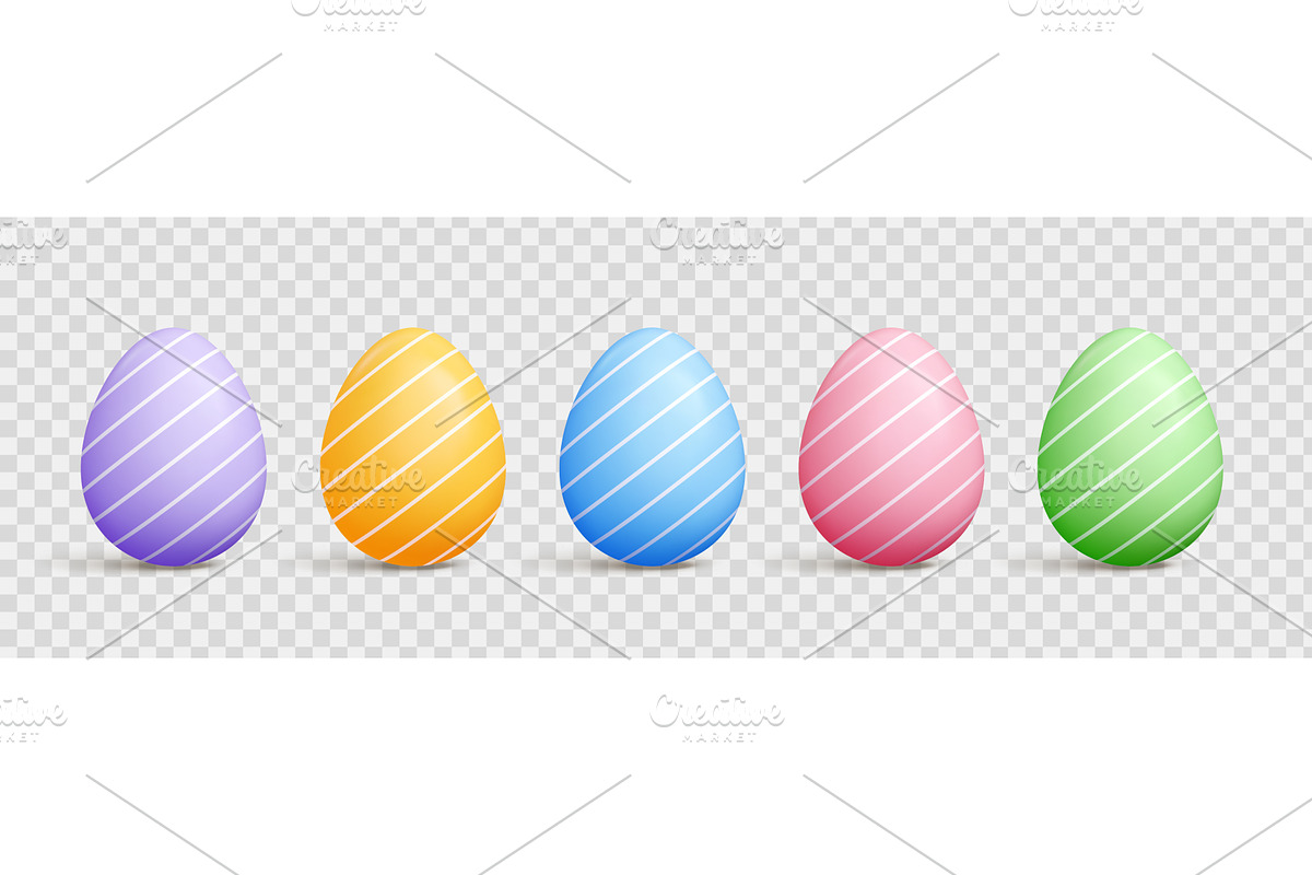 Pastel Easter egg 3d vector set -, an Object Illustration by YuliiaOsadcha