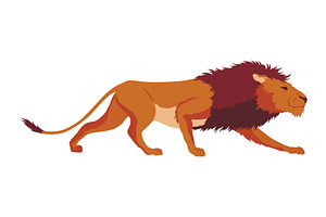 Proud powerful lion character. King, an Animal Illustration by the8monkey