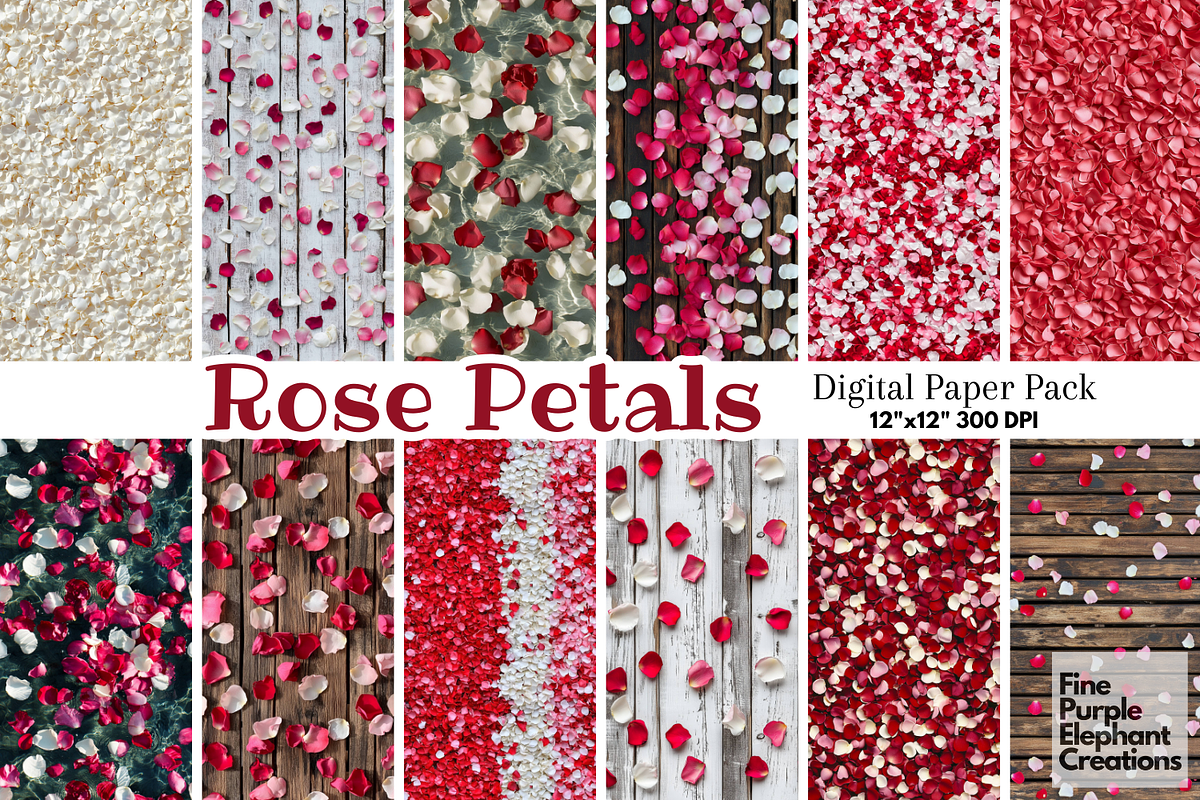 Rose Petal Texture HD Digital Paper, a Pattern Graphic by Fine Purple Elephant (Photo 1 of 5)