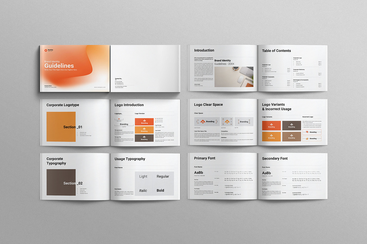 Brand Guidelines Template Landscape, a Brochure Template by Work-Envance (Photo 8 of 9)