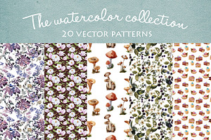 20 Watercolor Vector Patterns