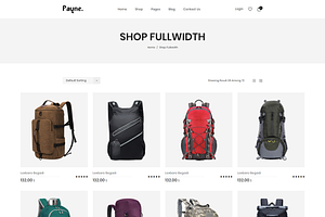 Backpack ECommerce Template - Payne