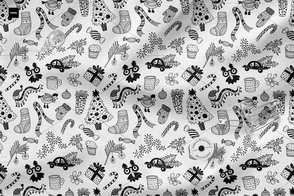 Hand Drawn Christmas Pattern, a Pattern Graphic by Art's and patterns (Photo 3 of 3)