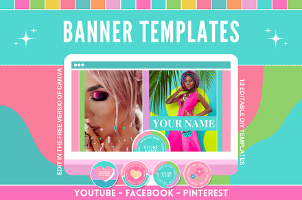 Colorful Social Media Templates, a Social Media Template by SunshineStudioBoutique