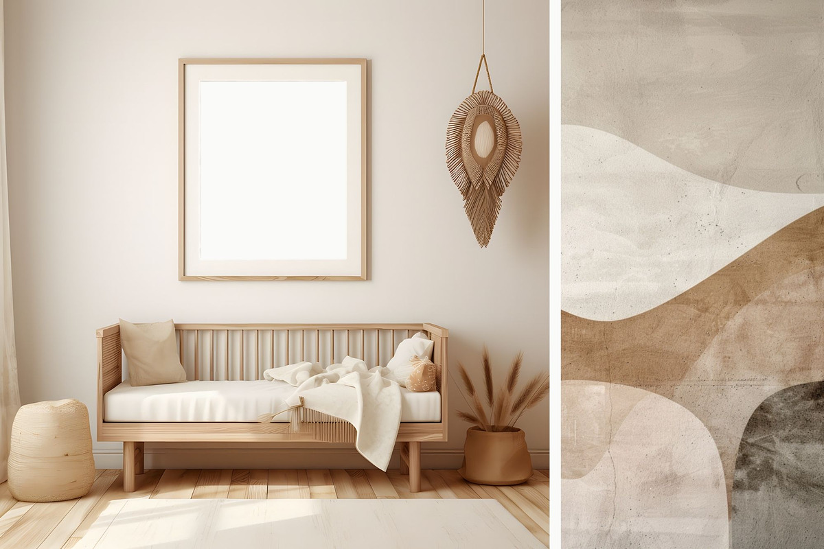 Earth Tone Minimalist Frame Mockup 3, a Household Mockup by ARTOZEN DIGITAL (Photo 3 of 10)