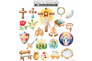 Watercolor Saint Clipart Bundle, an Illustration by CharmClipart (Thumbnail 7 of 10)
