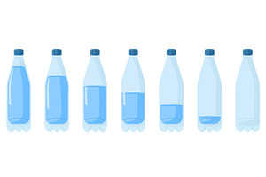 Plastic bottle with different water, a Food Illustration by Vectorbuum