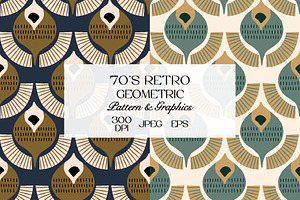 70's Retro Damask Geometric Pattern