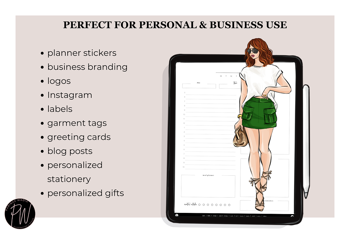 Fashion Girls 56 clipart png, an Illustration by Parinaz Wadia Design (Photo 8 of 9)
