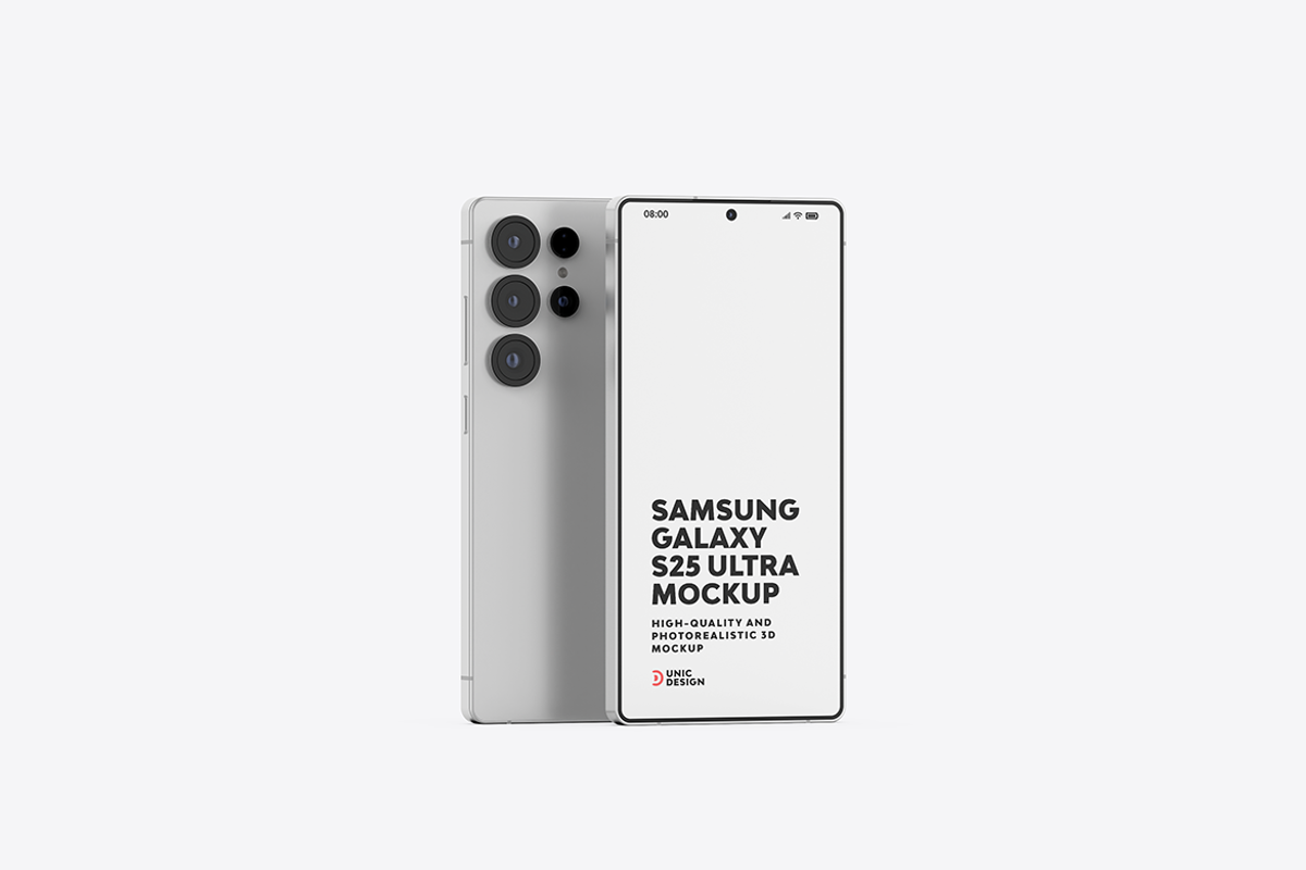 Samsung Galaxy S25 Ultra Mockup, an Android Mockup by UnicDesign (Photo 15 of 35)