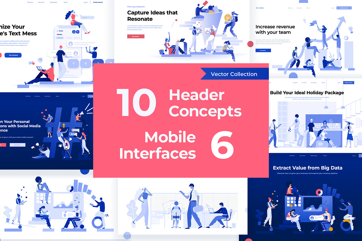 Web Illustration Pack, an iPhone Mockup by Formfrom (Photo 1 of 14)