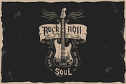 Rock'n Roll T-shirt Design, an Illustration by Fractal fonts & graphics (Thumbnail 2 of 3)