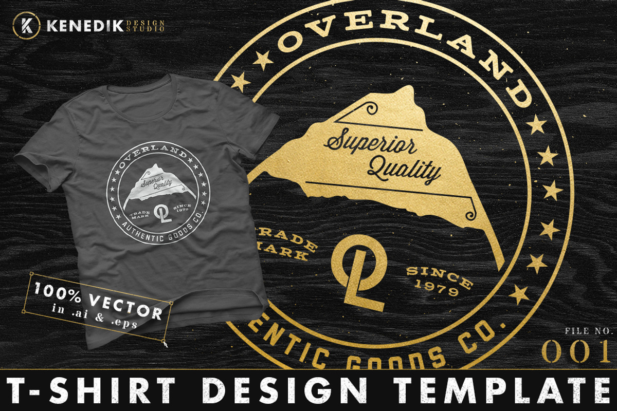 T-Shirt Design Template - 001, an Object Graphic by KENEDIK DESIGN STUDIO (Photo 1 of 7)