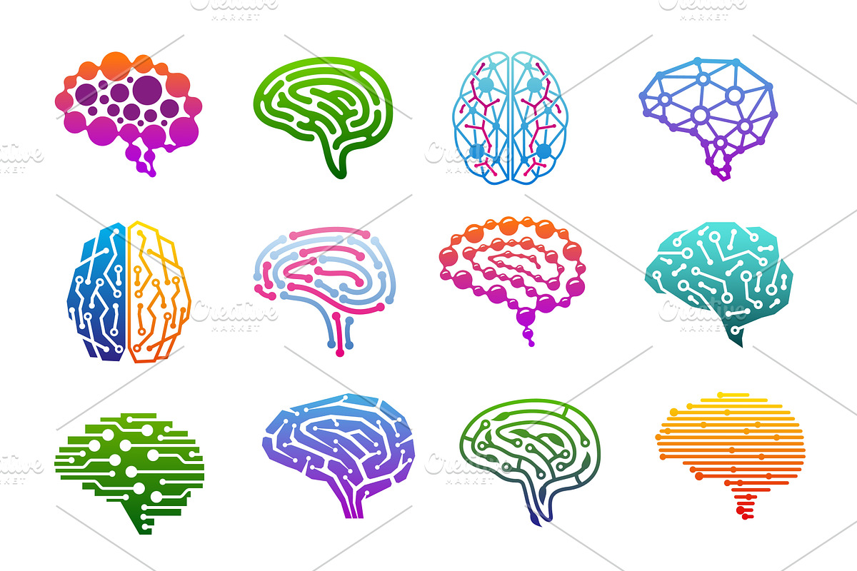Human brain icons, mind and idea, an Object Illustration by Vector Tradition