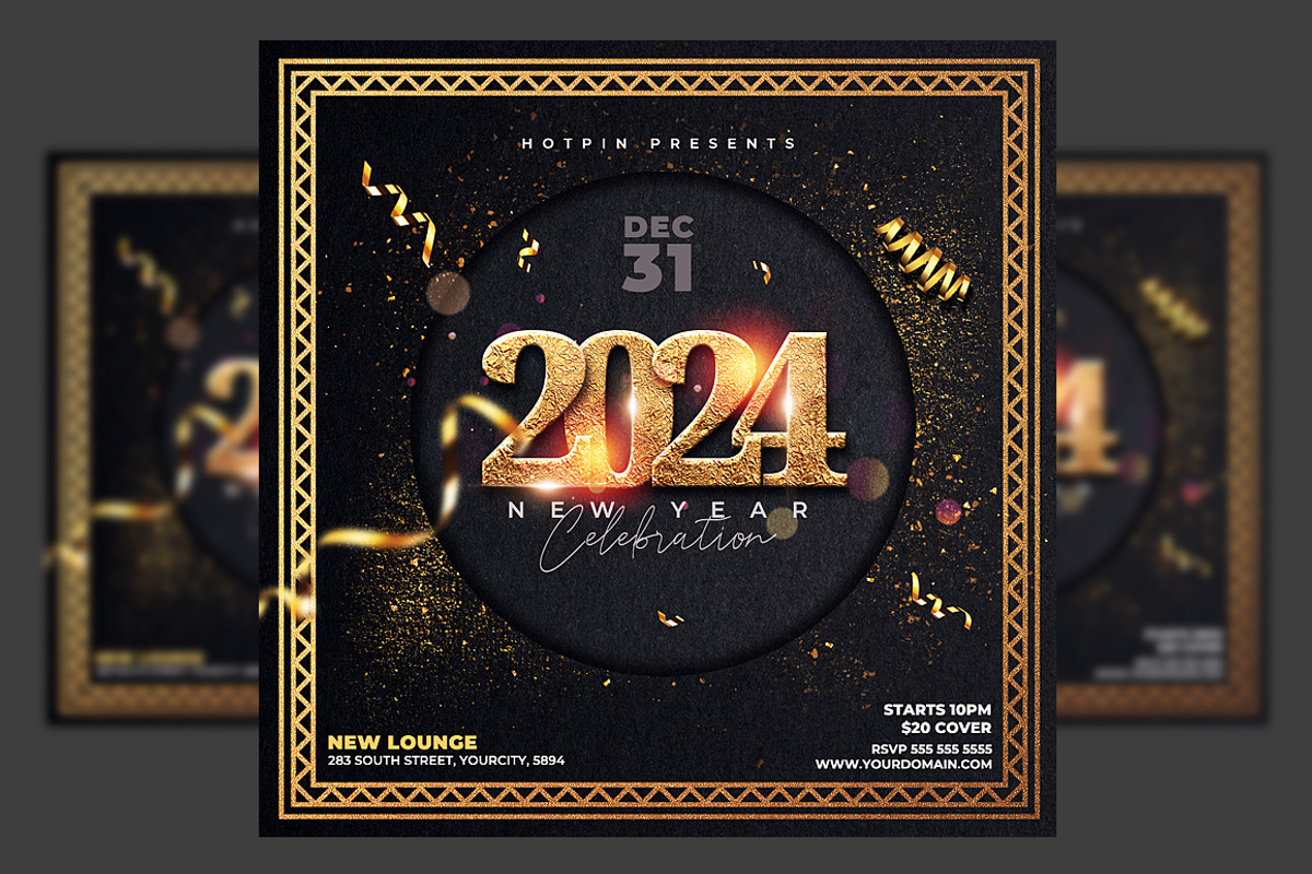 New Year Eve Flyer Template, a Flyer Template by Hotpin (Photo 1 of 2)