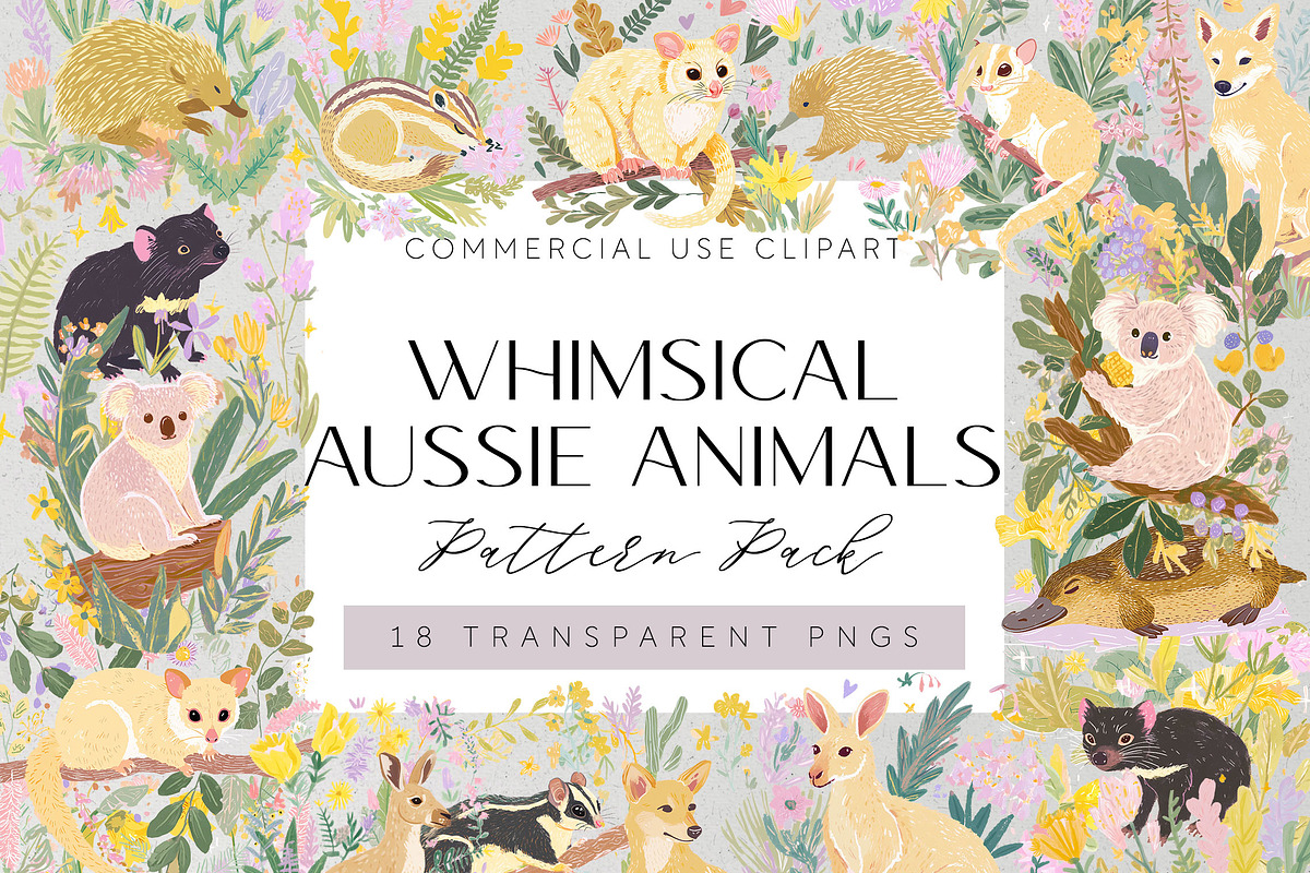 Pastel Australian Animal Clipart, an Animal Illustration by Pawcasso's Portraits (Photo 1 of 6)