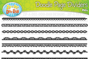 Doodle Page Divider Clipart Set 2