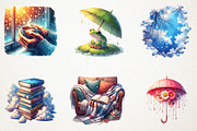 Rainy day Sublimation Clipart, an Illustration by RobertsArt (Thumbnail 3 of 7)