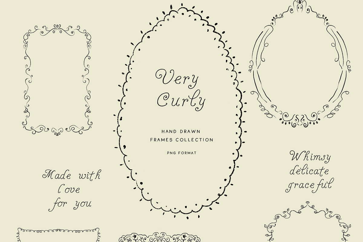 Line art hand drawn spiral frames, an Object Graphic by Grace Noboa Illustrations (Photo 10 of 13)