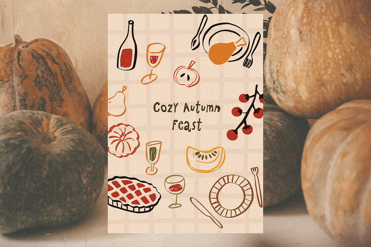 Autumn Halloween hand drawn set, a Seasonal Illustration by Madiwaso (Photo 3 of 12)