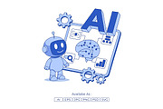 AI Technology & Machine Learning, a Technology Illustration by Partikusi Design (Thumbnail 1 of 3)