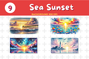 Watercolor Sea Sunset Background JPG, an Education Illustration by John_Walker (Thumbnail 2 of 4)