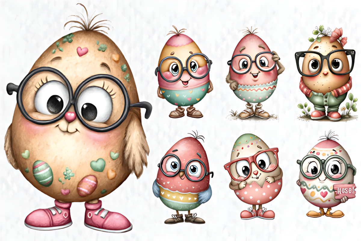 Easter Egg with Glasses Clipart, a Seasonal Illustration by HueNestify (Photo 2 of 3)