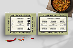 Trifold Menu Template