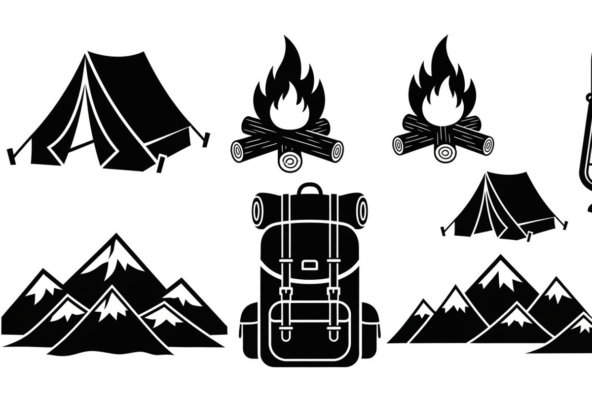 Camping Adventure Silhouette Icon, an Illustration by Artivon (Photo 28 of 51)