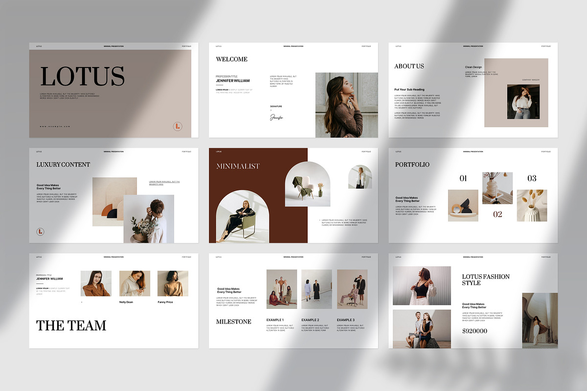 Lotus Minimal Presentation Template preview 7