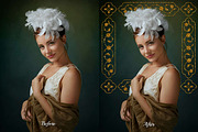 23 Golden Floral Photoshop Overlay, a Background Graphic by 3Motional (Thumbnail 18 of 21)