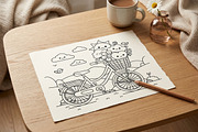 112 Bicycle Coloring Pages for Kids, a Transportation Illustration by ikarifq shop (Thumbnail 5 of 5)
