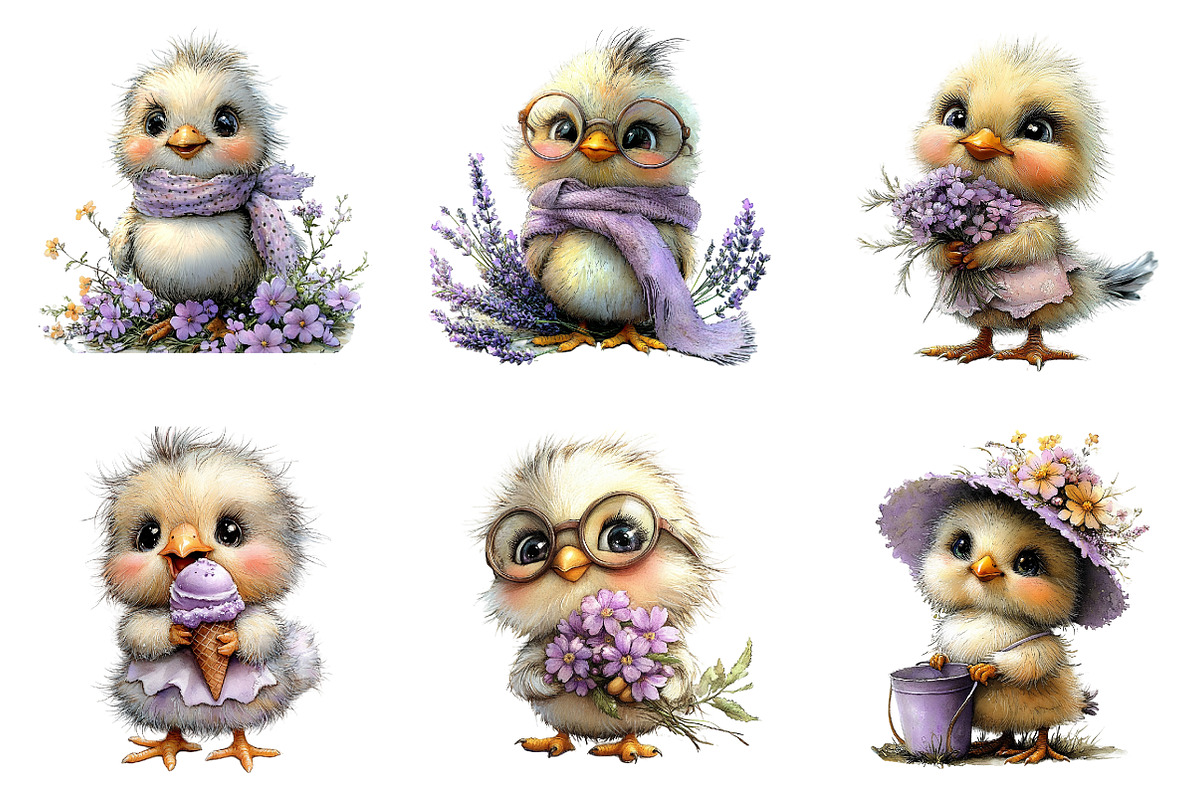 Summer Funny Chick Clipart, an Illustration by SinaCreation (Photo 2 of 10)