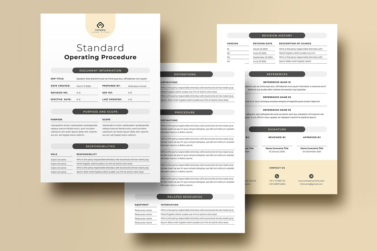 SOP Template, A4, US Letter, a Stationery Template by Niofix (Photo 4 of 7)