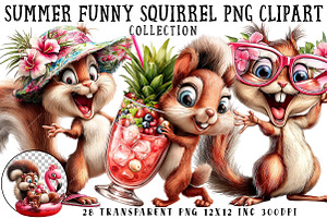 Summer Funny Squirrel PNG Clipart, an Illustration by OK Design