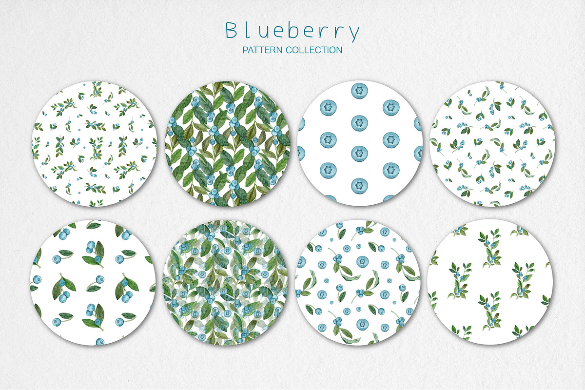 Watercolor Blueberry Pattern, a Pattern Graphic by MilanaDesignShop (Photo 2 of 5)