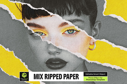Mix Ripped Paper Photo Effect, a Layer Style Add-On by iDoodle Studio
