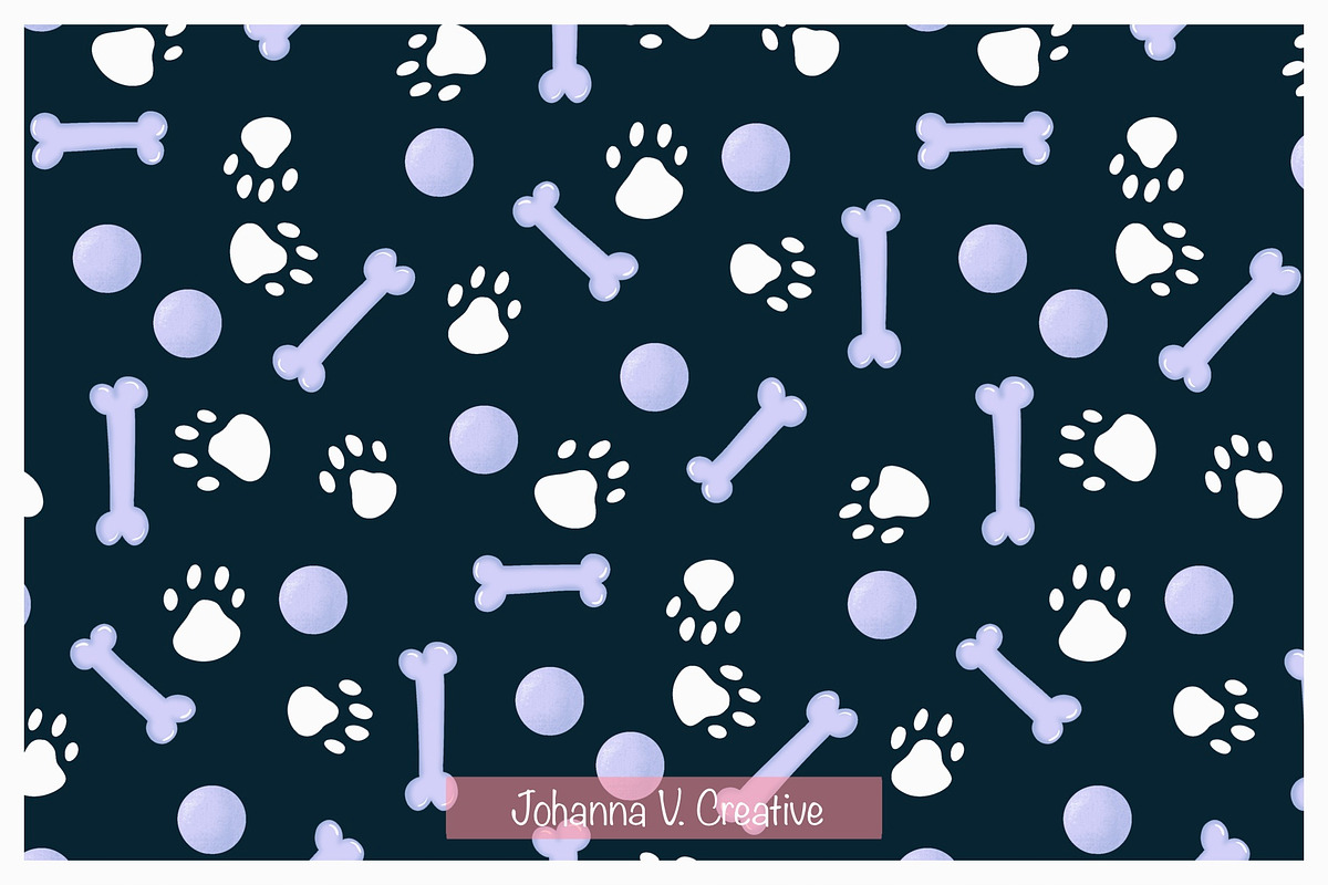 Basset Puppy Floral Patterns, an Illustration by Johanna V. Creative (Photo 6 of 9)
