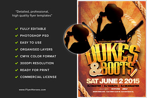 Dukes And Boots Flyer Template