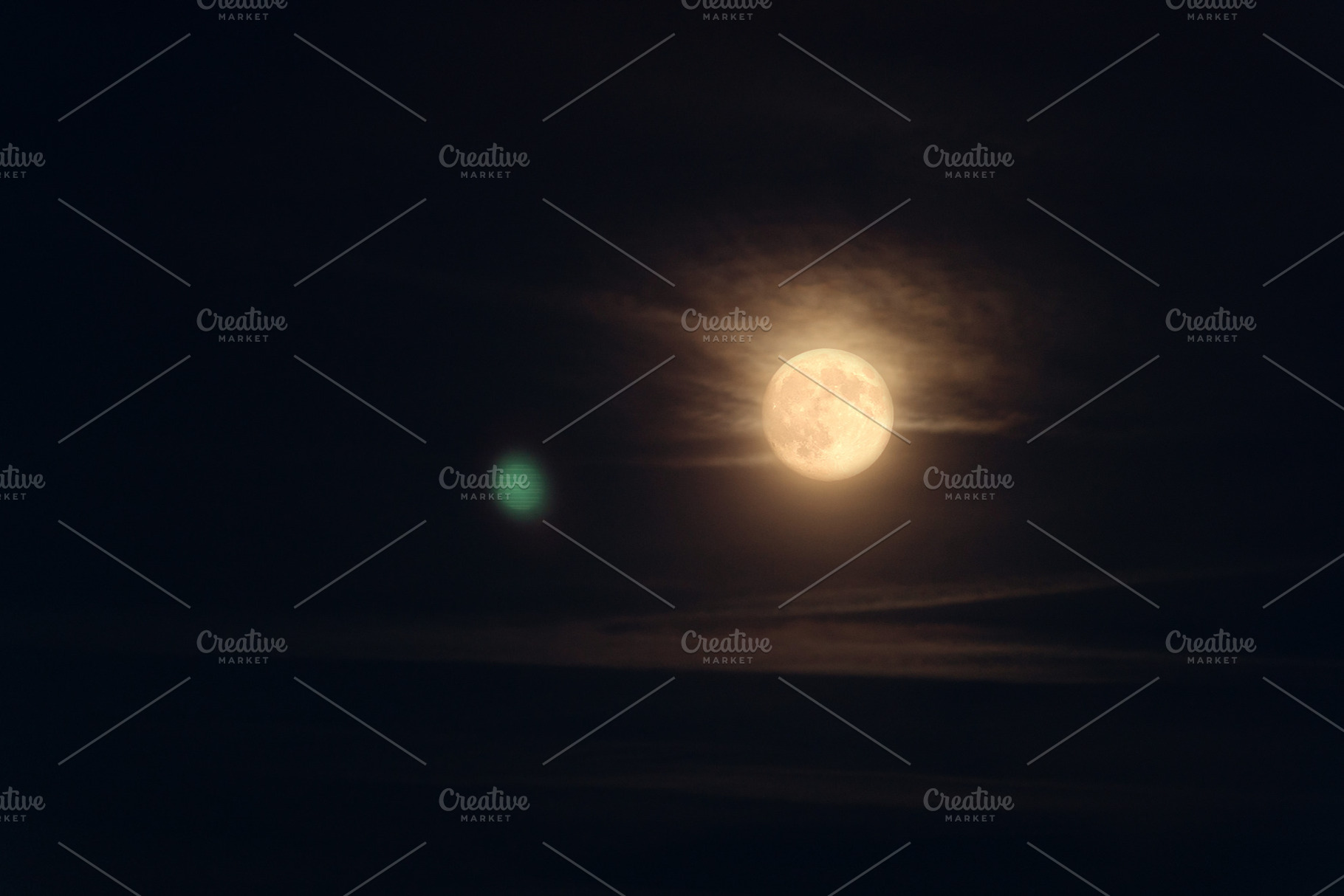 Full moon glowing through thin night, a Nature Photo by Elena Vagengeim
