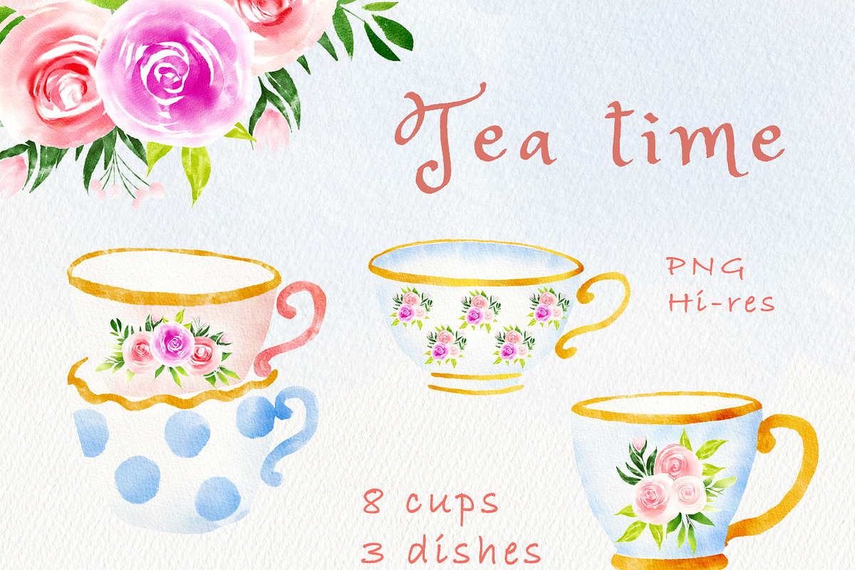 Tea time party bunny clipart, an Illustration by heyiamalice (Photo 4 of 15)