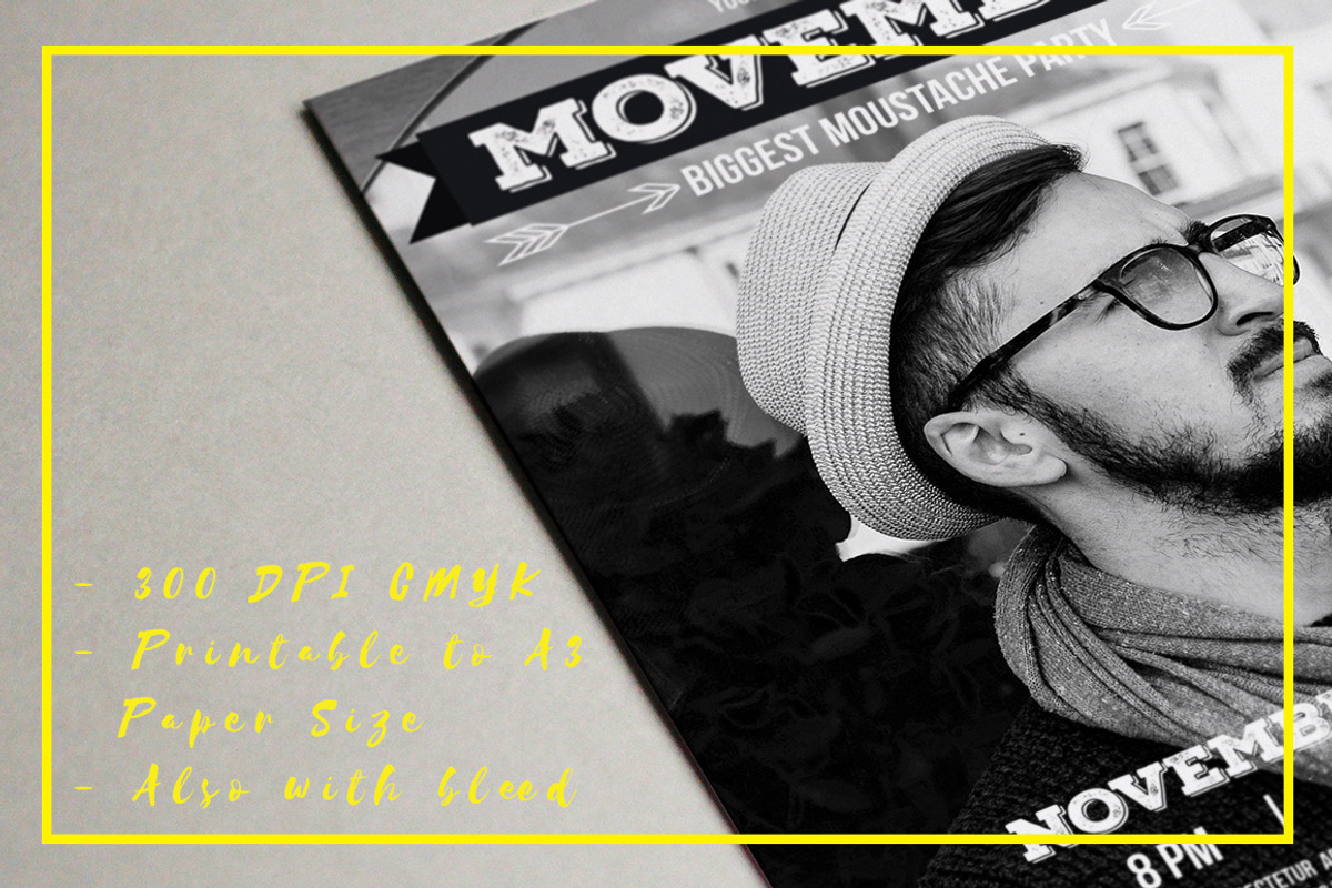 MOVEMBER Party Flyer Template, a Flyer Template by Millusti (Photo 3 of 3)