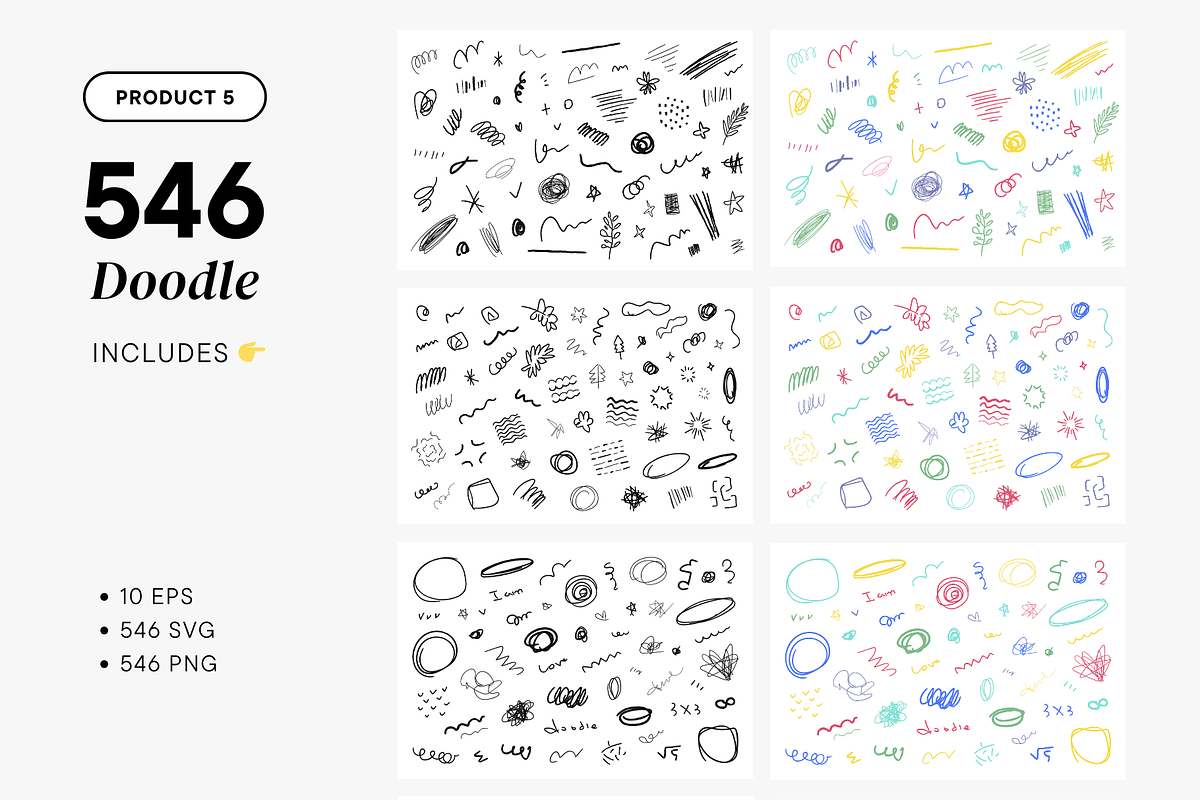 【50%】 BIG SALE Doodle BUNDLE, an Object Graphic by Pinkbrush (Photo 7 of 8)