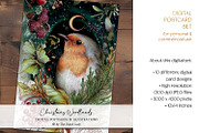 Christmas Woodlands Animal Postcards, an Animal Illustration by The Dutch Lady Designs (Thumbnail 5 of 7)