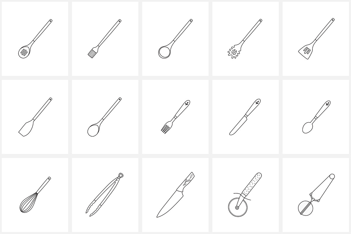Kitchen & Cooking Icons, an Outline Icon by NatalieArtShop (Photo 12 of 16)